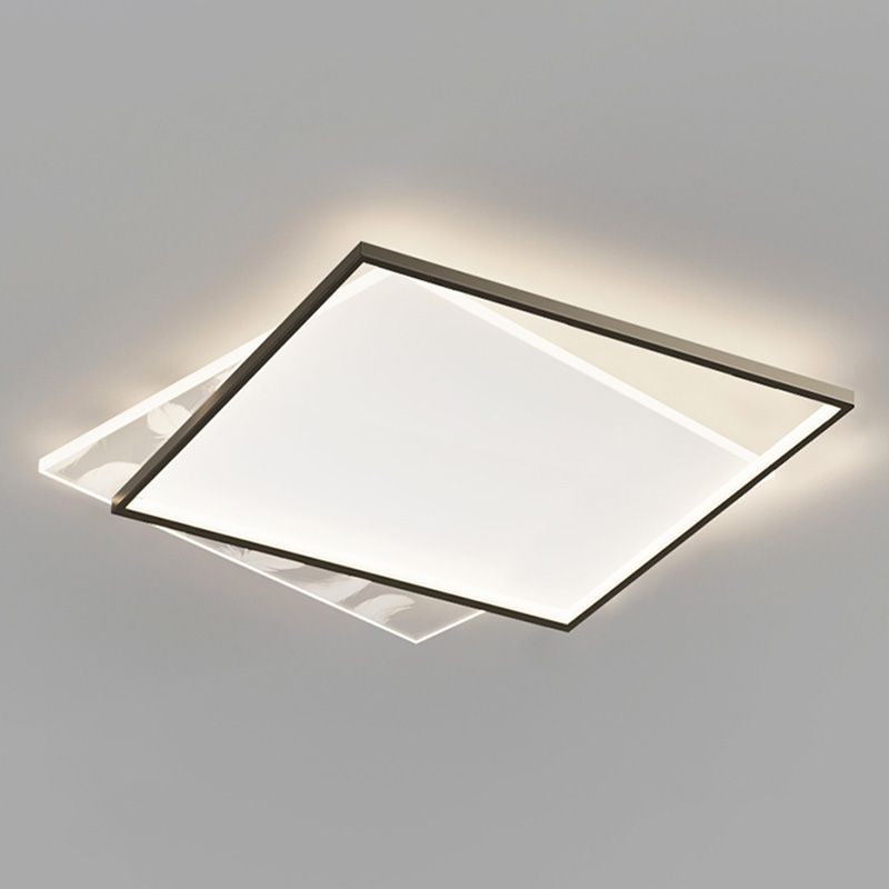 Modern Romantic Feather LED Ceiling Light Geometric Wrought Iron Ceiling Fixture for Bedroom