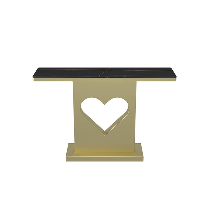 Glam Rectangle Iron Console Table Stain Resistant Pedestal Outdoor Console Table