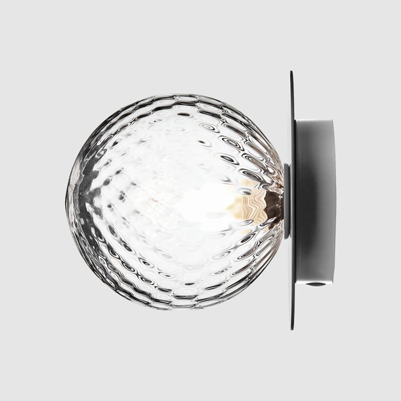 Lámpara de techo de cristal Globe, montaje empotrado de hierro forjado de estilo moderno y conciso para pasillo