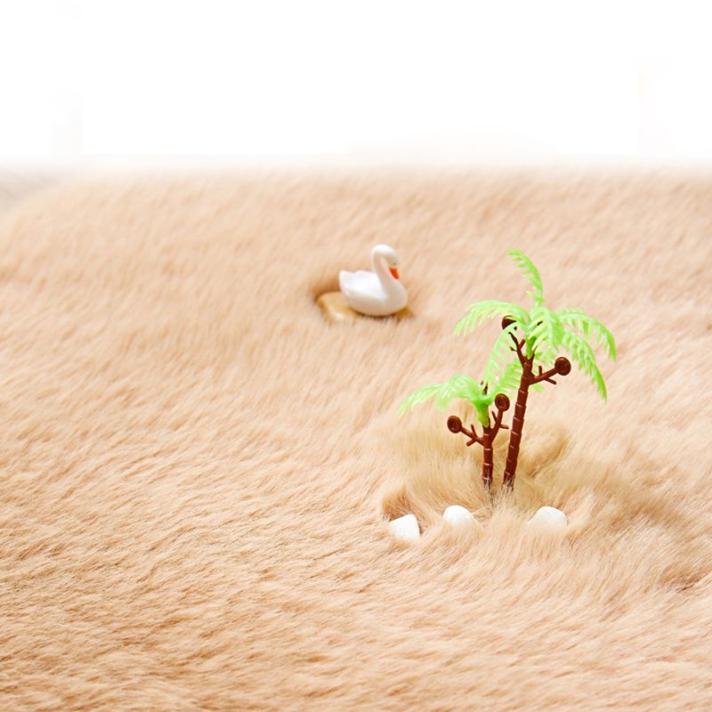 Light Camel Simple Rug Polyester Solid Color Rug Non-Slip Backing Rug for Drawing Room