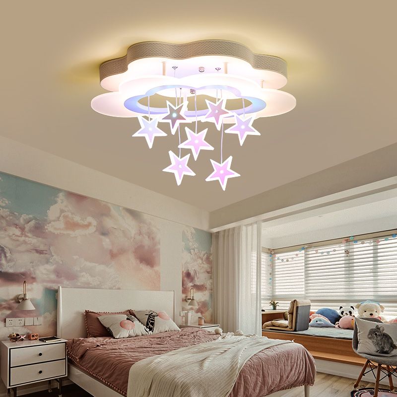 Kinderkamer plafondlamp moderne wolken en sterren warme slaapkamer jongens- en meisjeskamer oogbescherming lampen