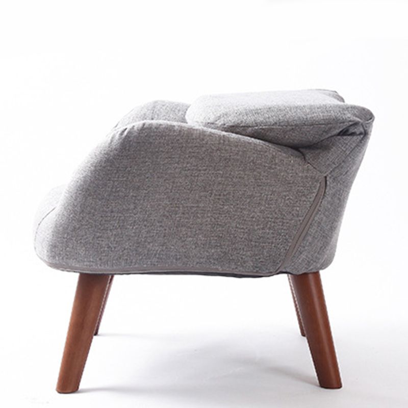 Linen Chair 23.62" L x 21.65" W Armchair Solid Wood Frame Chair