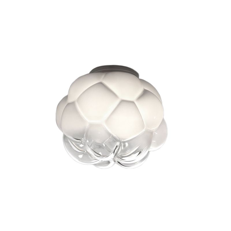 Pinecone Surface Ceiling Light Simplicity White Glass Single Bedroom Flush Mount Light Fixture