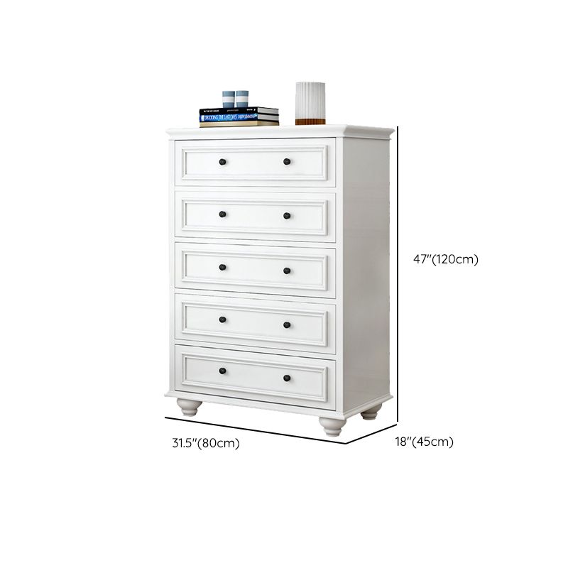 Modern Vertical White Storage Chest with Soft-Close Drawers for Home