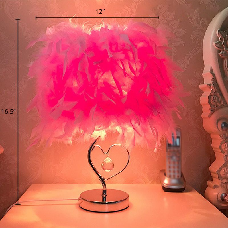 Éclairage de table de plumes en forme de cylindre LAMPE NORDIQUE SEUX-BULB