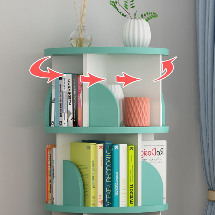 Open Wooden Bookshelf Modern Home Living Room Revolving Bookcase