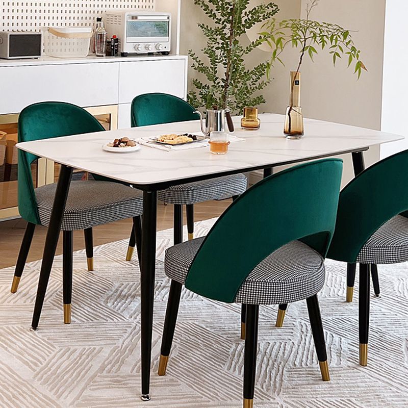 4 Legs Dining Table White Sintered Stone Dining Table for Kitchen