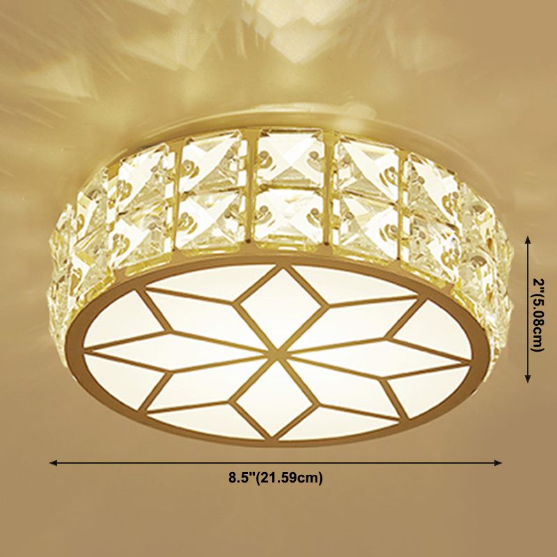Geometric Ceiling Lamp Modern Iron 1 Light Flush Mount with Hole 2-3.5'' Dia for Aisle