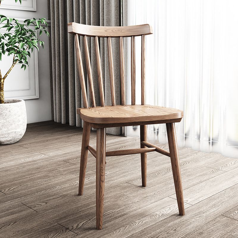 Solid Wood Side Chair Modern Slat Back Dining Chair for Home