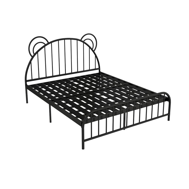 Contemporary Metal Arched Standard Bed with Open-Frame Headboard