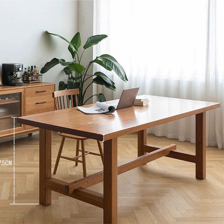 Rectangle Trestle Dining Table Modern Wood Table for Dining Room