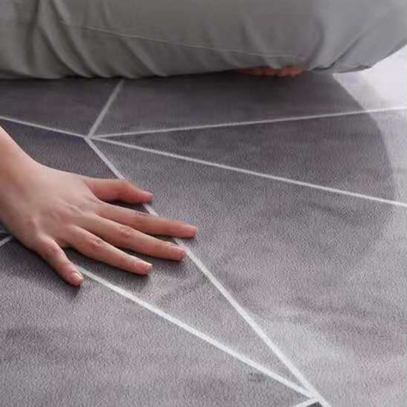 Simple Living Room Area Rug Geometric Lines Polyester Rug Anti-Slip Indoor Carpet