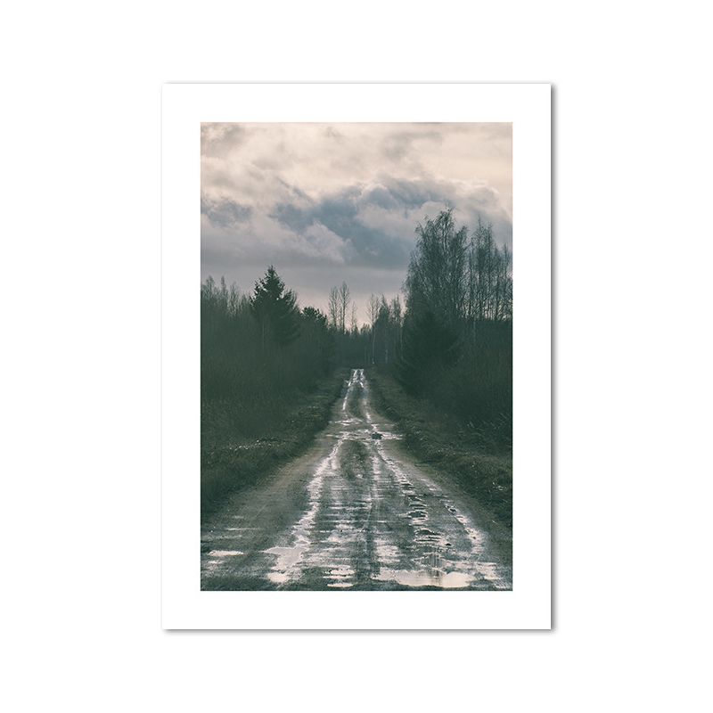 Nature Scenery Mountain Wall Decor Modernism Textured Canvas Wall Art for Living Room