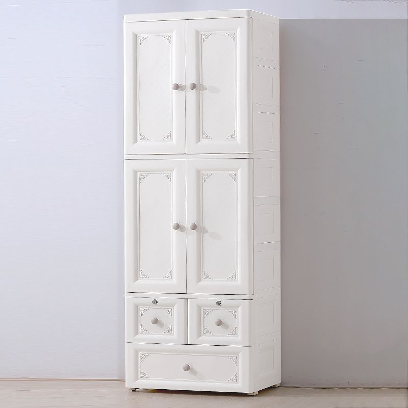Contemporary Style Wardrobe Plastic Bedroom Wardrobe Closet With Lock