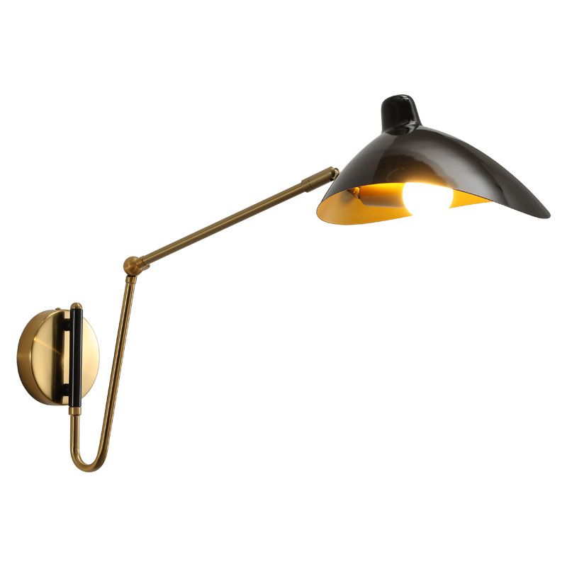 Zeitgenössische verstellbare Wandleuchten Einkopf -Schwarze Wandlampe für Schlafzimmer Wohnzimmer