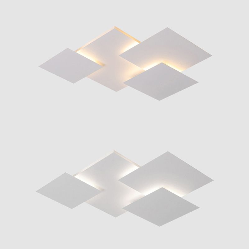 Geometric Acrylic LED Flush Mount Matte White Cluster Ceiling Flush Lighting