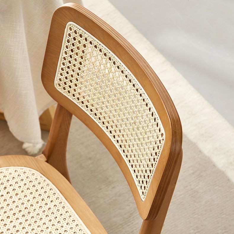 Traditional Style Dining Chairs Open Back Armless Chairs with Wood Legs for Home