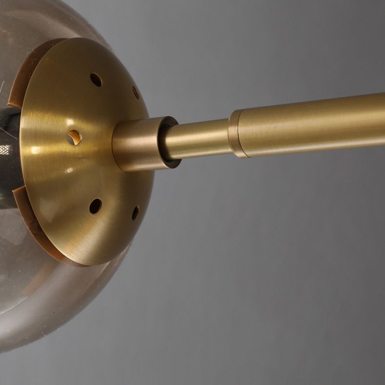 Round Dinning Room Island Pendant Light Glass Minimalist Style Hanging Island Light