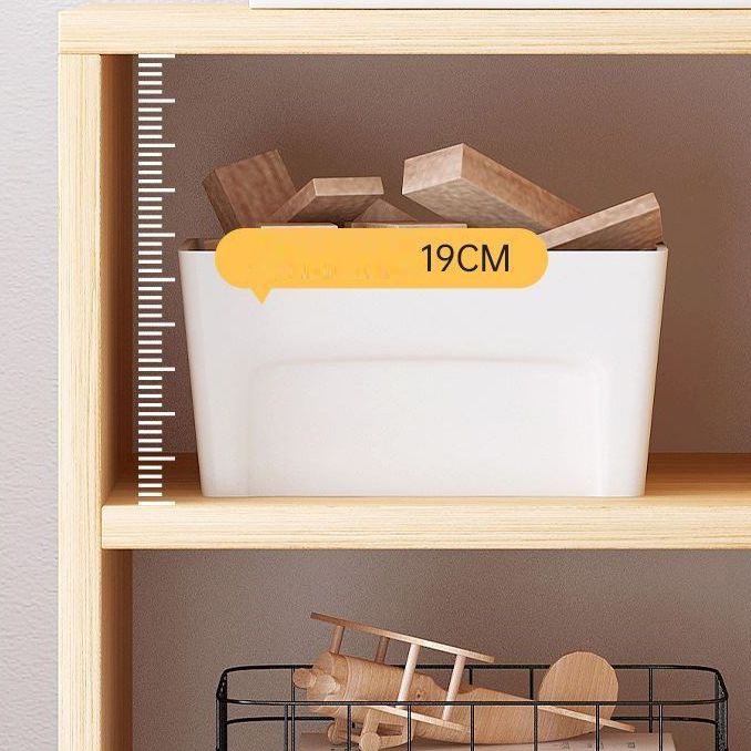 Scandinavian Bookcase Manufactured Wood Standard Bookshelf with Caster Wheels