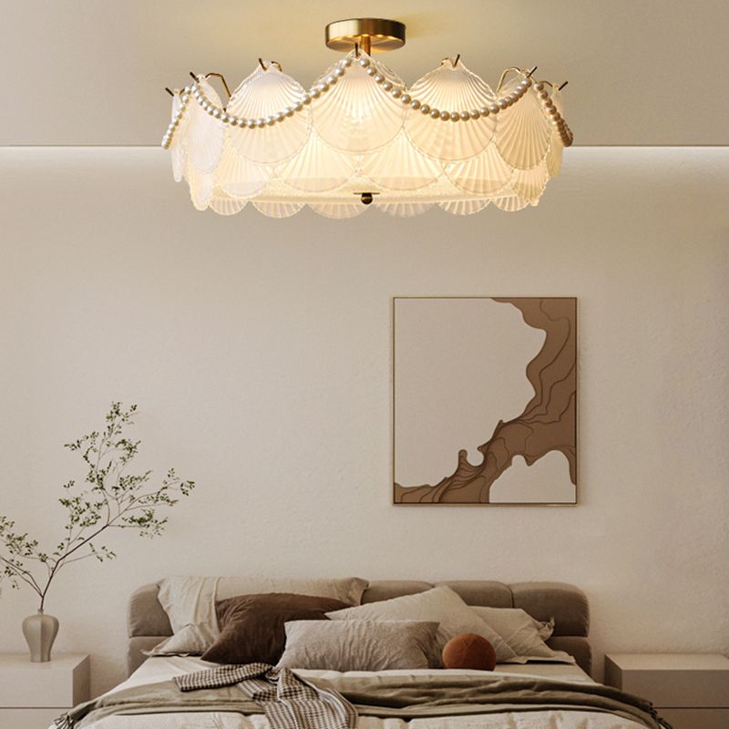 Contemporary Ceiling Light Glass Flush Mount Ceiling Light Fixture for Bedroom