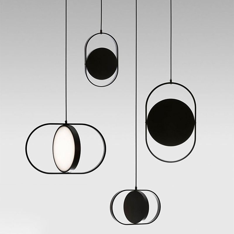 Metalen ovale tint hanglampen moderne stijl hangende montage armatuur voor slaapkamer