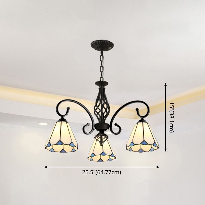 Lampadella Tiffany in vetro colorato Light Living Living Affettale Luce appesa con catene regolabili da 12 "
