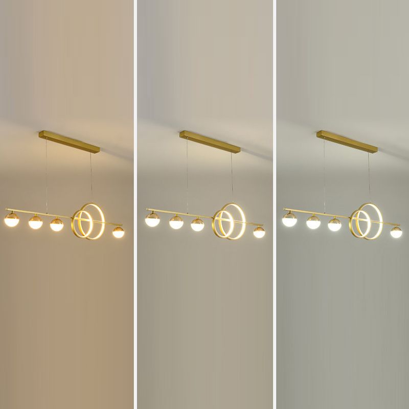 6-Light Golden/Black Ceiling Light LED Kitchen Island Lighting for Dining Table