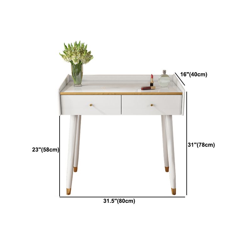 31.5" W Makeup Vanity Table Set in White with 2 Storage Drawers