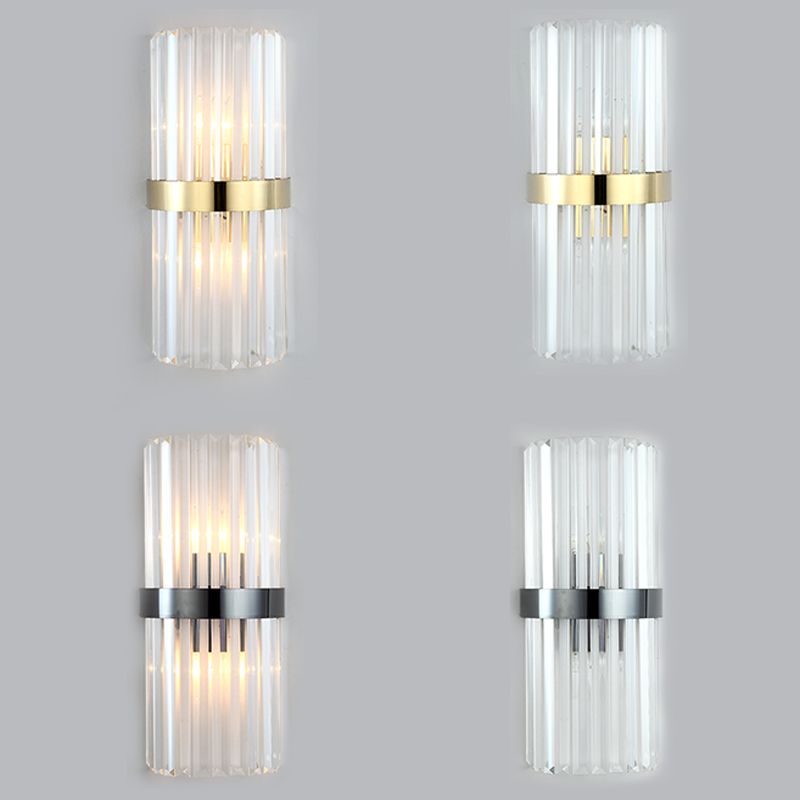 Simplicidad Luz de luz Spline con lámpara de pared posmoderna de sombra de cristal transparente