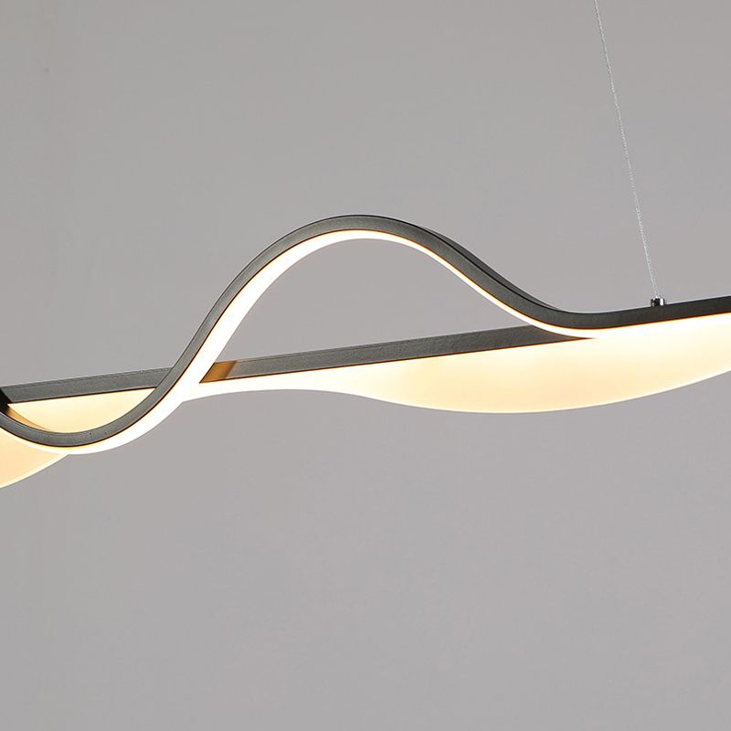 Contemporary LED Ceiling Light Golden/Black Kitchen Island Lighting for Foyer