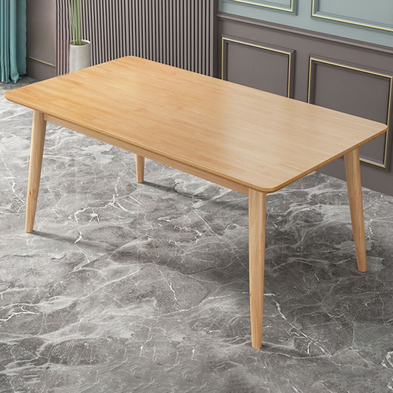 Rectangle Modern Wood Table Standard Height Table Dining Table with 4 Legs