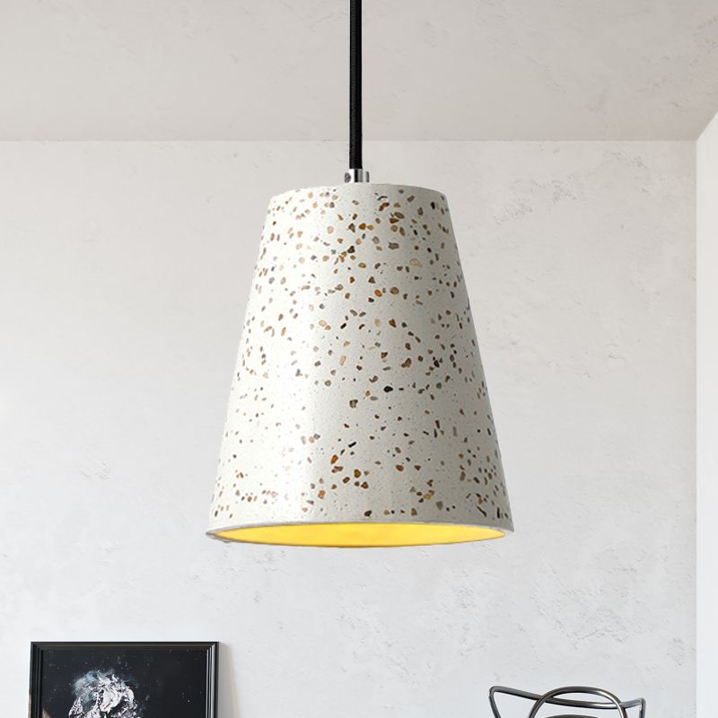 Concrete Cone Pendant Lighting Simplicity 1 Light Black/White/Brown Hanging Light