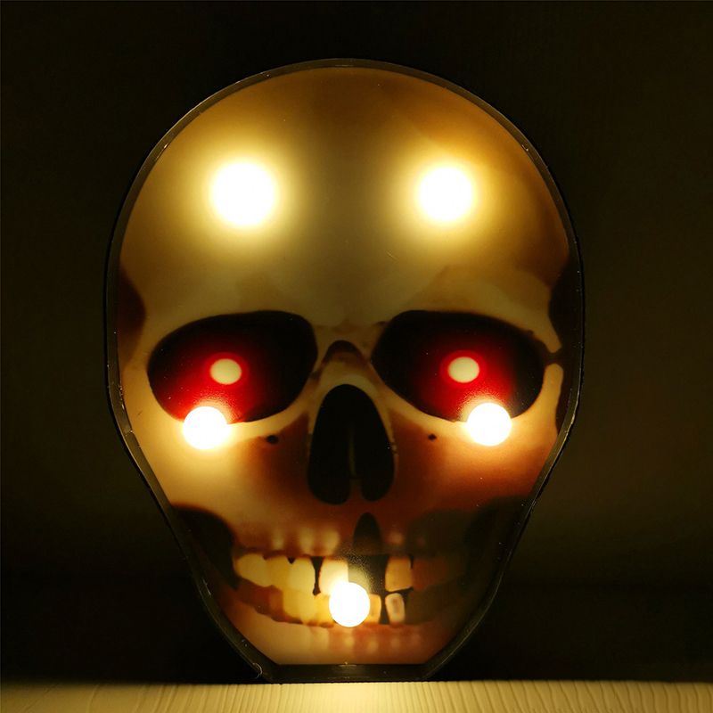 Horror Element Night Light Simple Plastic Battery Operated LED Black Nightstand Lighting