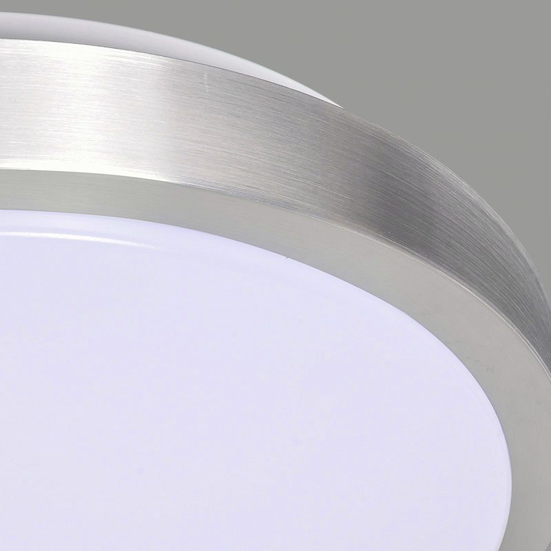 Silver Circular LED Ceiling Light in Modern Concise Style Aluminium Flush Mount with Acrylic Shade