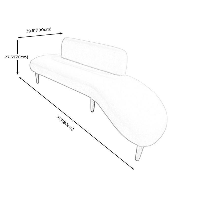 Fabric Tight Back Sectional Sofa 27.56"High Armless Sofa,White