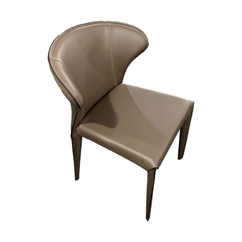 Upholstered Armless Dining Chairs Modern Faux Leather Side Chair