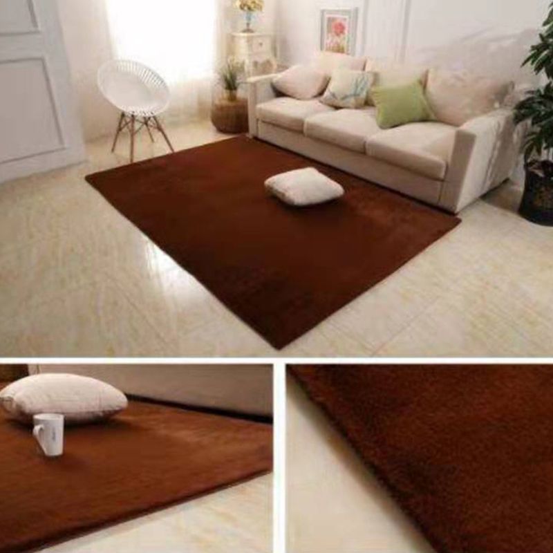 Relaxing Solid Color Rug Multi-Colored Polyster Area Carpet Machine Washable Non-Slip Backing Rug for Decoration
