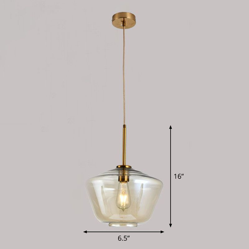 Gold Diamond Shaped Multi-Pendant Postmodern 3 Bulbs Blown Glass Hanging Ceiling Light