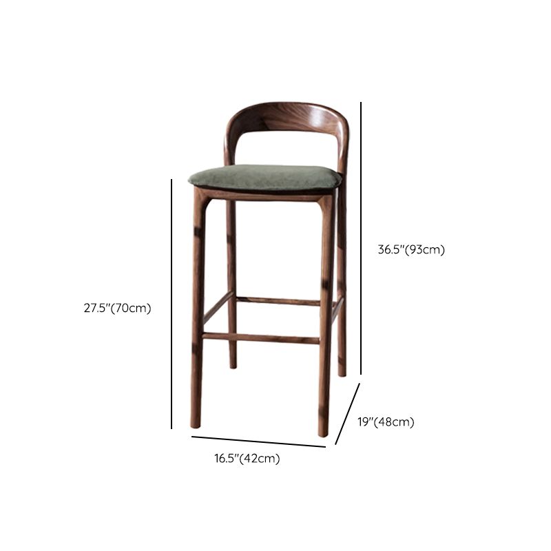 Brown Ash Wood Counter Stools Industrial Green Velvet Stools