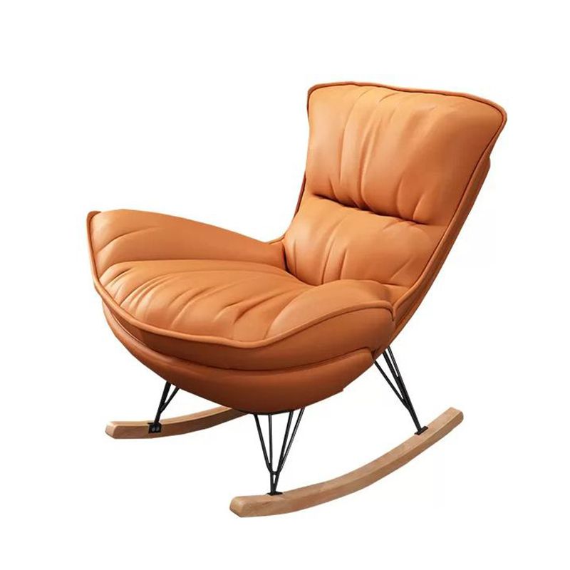 Contemporary Armless Accent Chair Faux Leather Lounge Chair with High Back