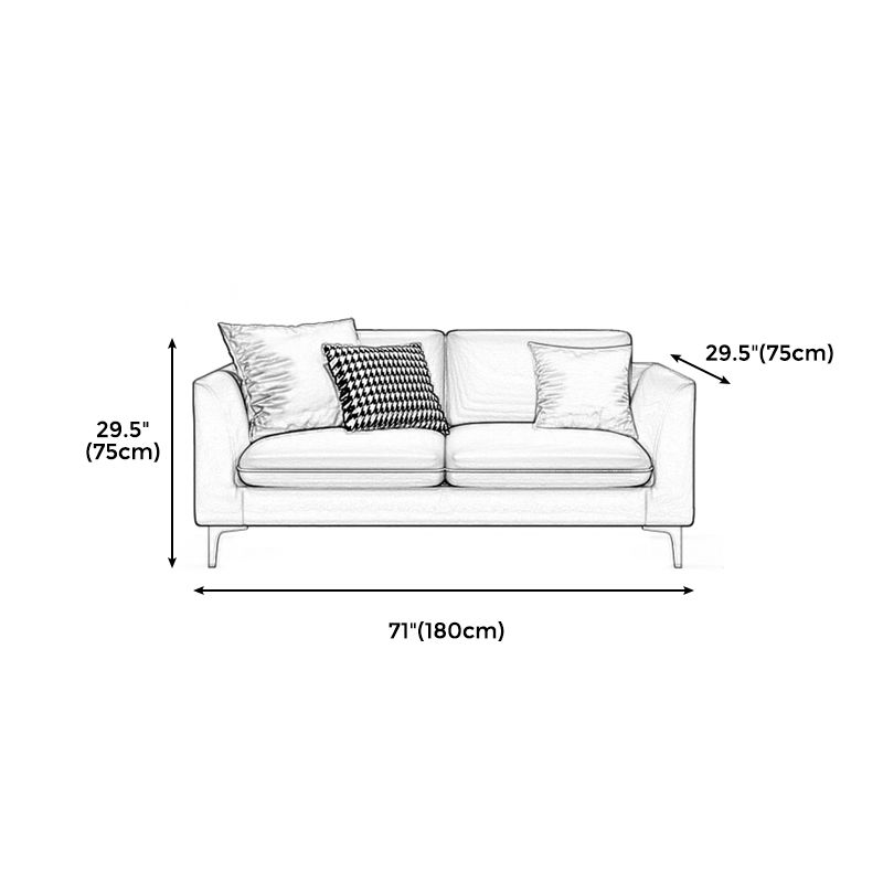 Gold Modern Fabric Sofa with Bolster Pillows 29.53"High Square Arm Sofa