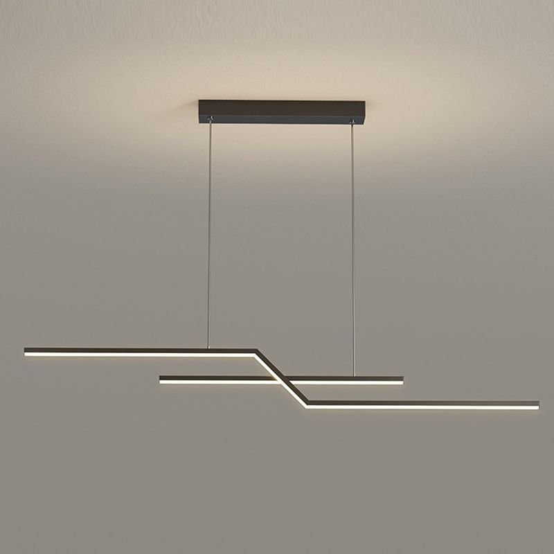 2 - Light Iron Kitchen Island Fixture LED Contemporary Ceiling Pendant