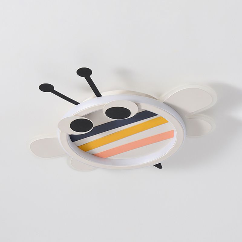 Plafonnier affleurant à abat-jour unique en métal, style enfant, luminaire multi-lumières