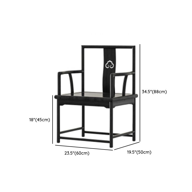 Contemporary Style Solid Black Wood Dining Table with Chairs