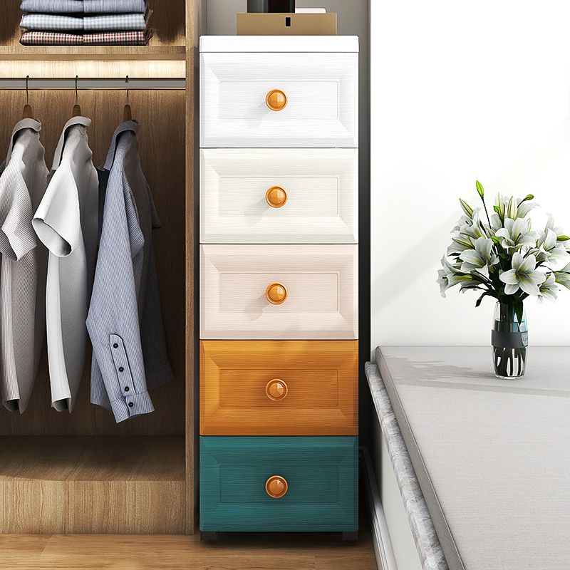 Scandinavian Kids Furniture Vertical Plastic Nursery Dresser with Drawers for Home