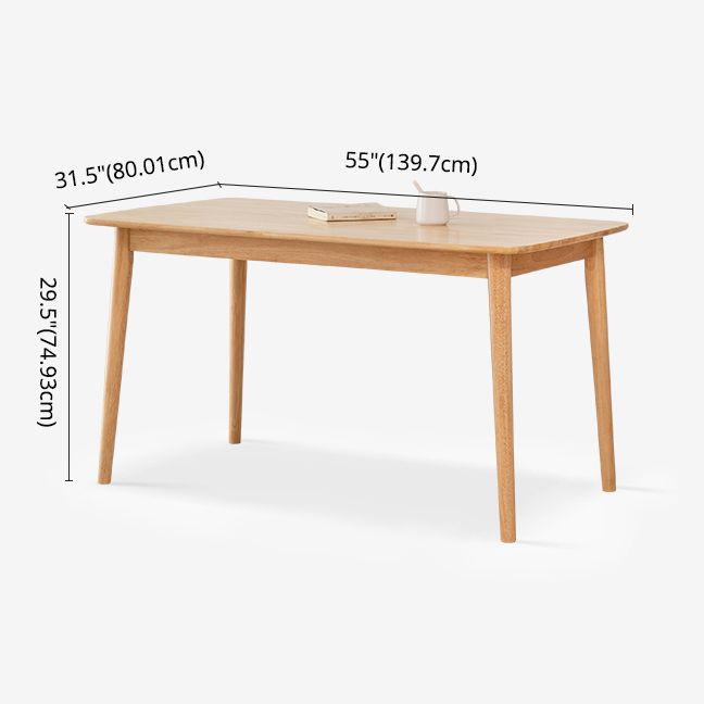 Contemporary Solid Wood Top Dining Set with 4 Legs Fixed Table Dinette Set for Restaurant
