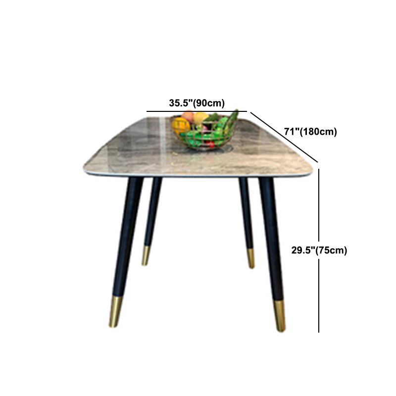 Modern Style Gray Dining Table Sintered Stone Rectangle Table for Home