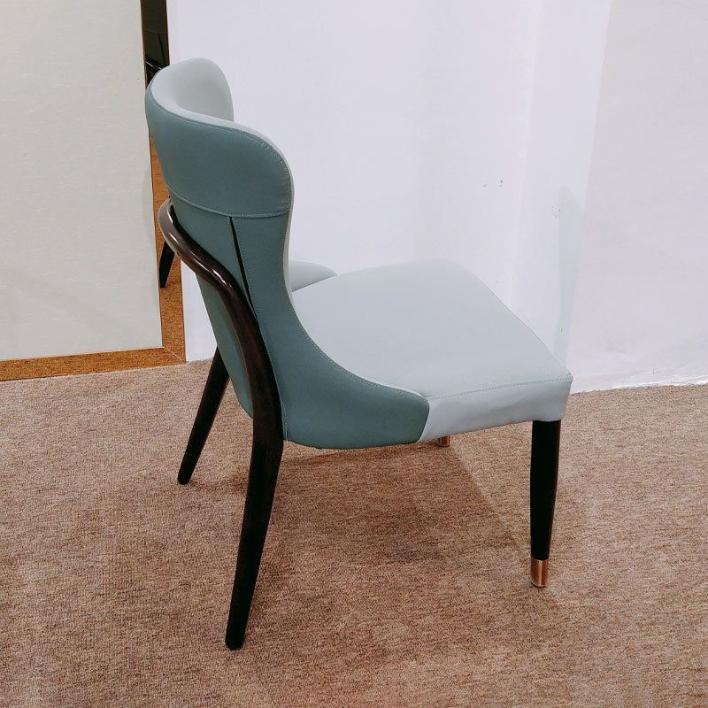 Contemporary Upholstered Dining Chairs Parsons Side Chair in Blue