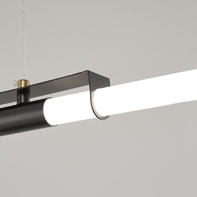 2-Light Linear Island Pendant Lighting Modern Metal Island Light Fixtures