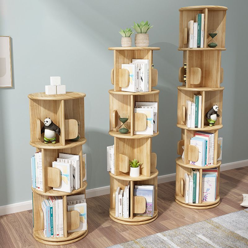 Modern Corner Wood Bookshelf Vertical Bookcase for Living Room and Study Room